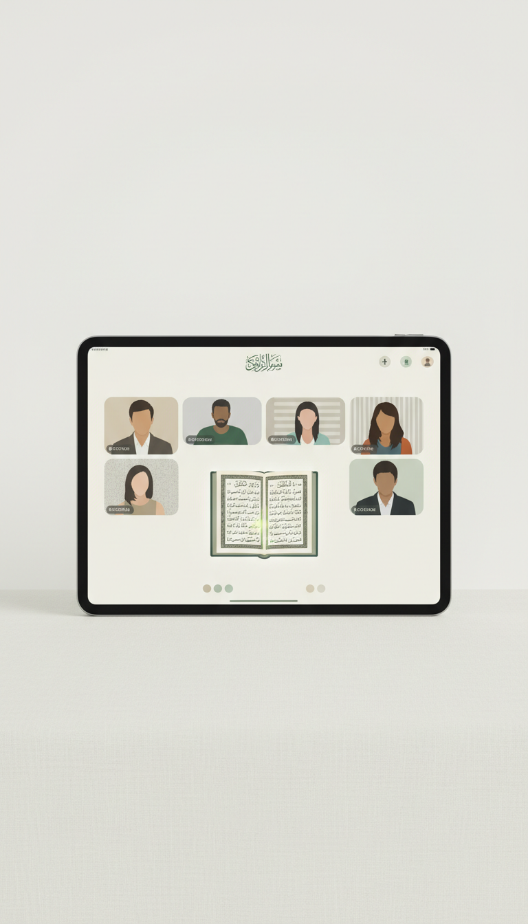 Live Quran Session on Tablet